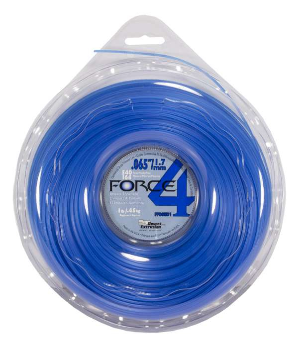 Trimmer line force 4™ shaped blue 1 lb .065" / 1.7mm