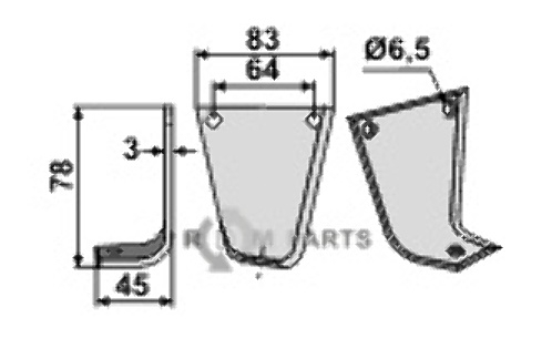 Blade, left model fitting for Gutbrod 75.71.063