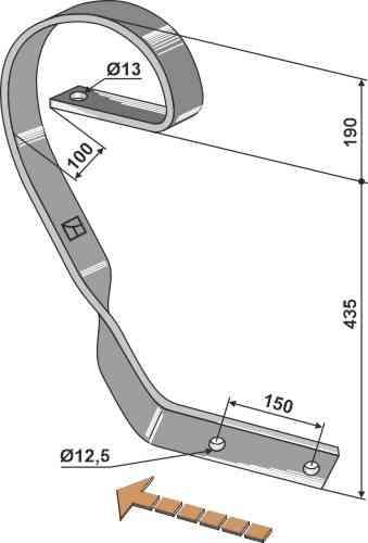 Brake tine, right model