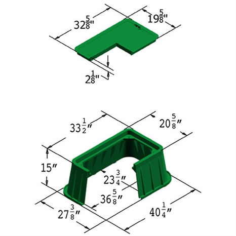 Carson valve box w/lid 1730 - green icv lblt