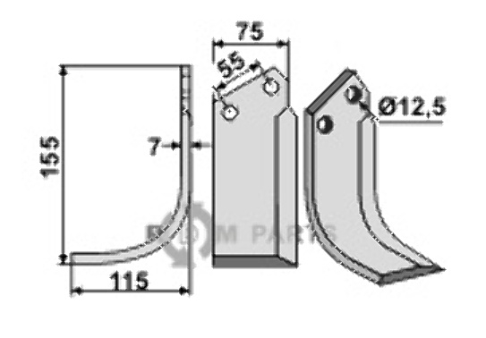 Blade, left model fitting for Nardi 4CS5012