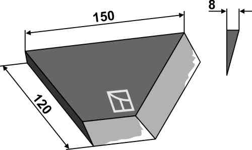 Right-side corner knife fitting for Alö 11261327