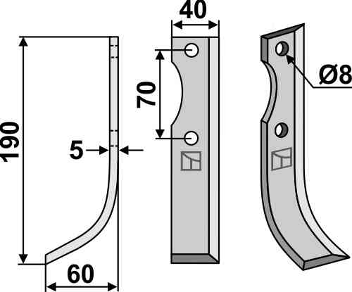 Blade, left model fitting for Gutbrod 071.73.121