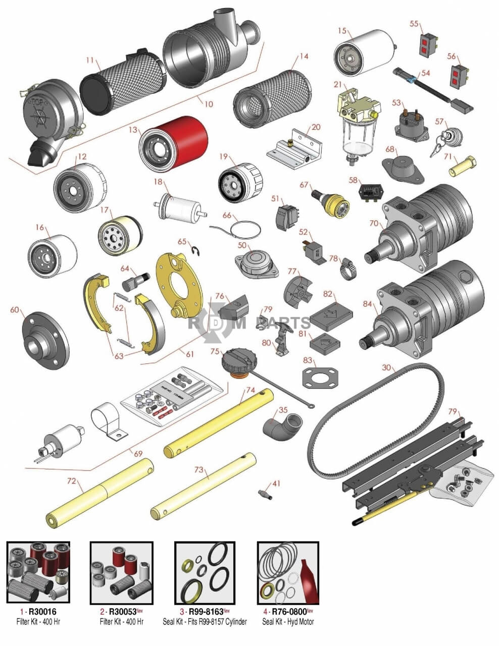 Replacement parts for Reelmaster 3100D traction parts