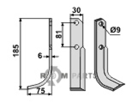 Blade, left model fitting for Bertolini S.307 / 01353262