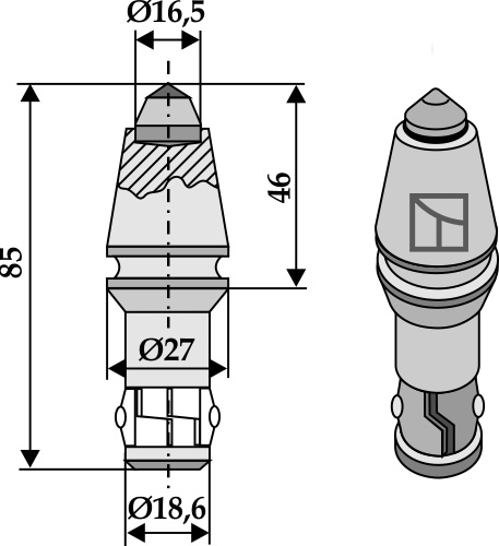 Schaft Ø18,6