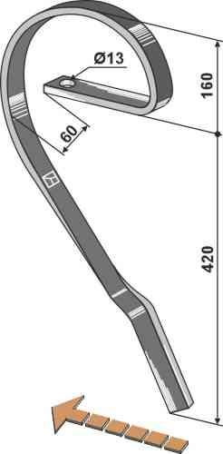 Schleppzinken, linke Ausführung geeignet für Rau E 17591