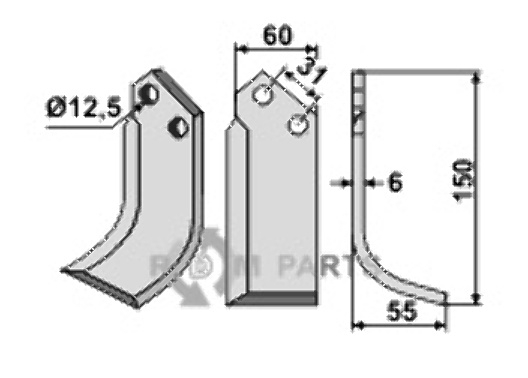 Fräsmesser, rechte Ausführung Fräsmesser, rechte Ausführung