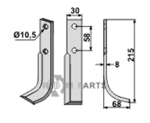 Blade, right model fitting for Bertolini 101909