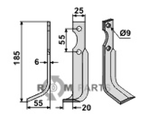 Blade, left model fitting for B.C.S. 43433