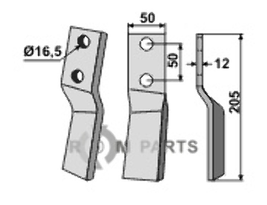 Rotationsprikpind, højre model passer til Howard 647255
