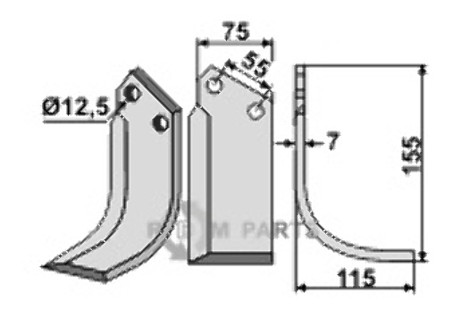 Blade, right model fitting for Nardi 4C5012