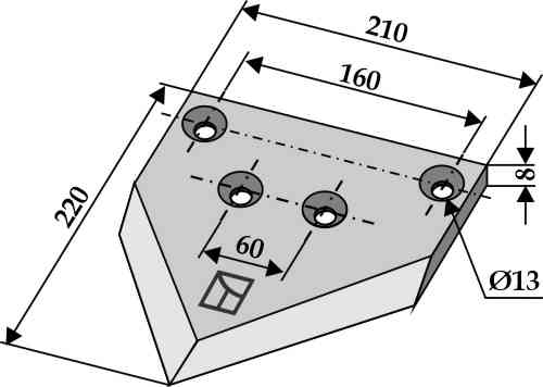 Center knife fitting for Redrock 100 085