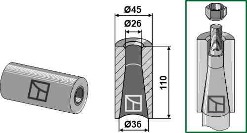 Welding bush 110mm