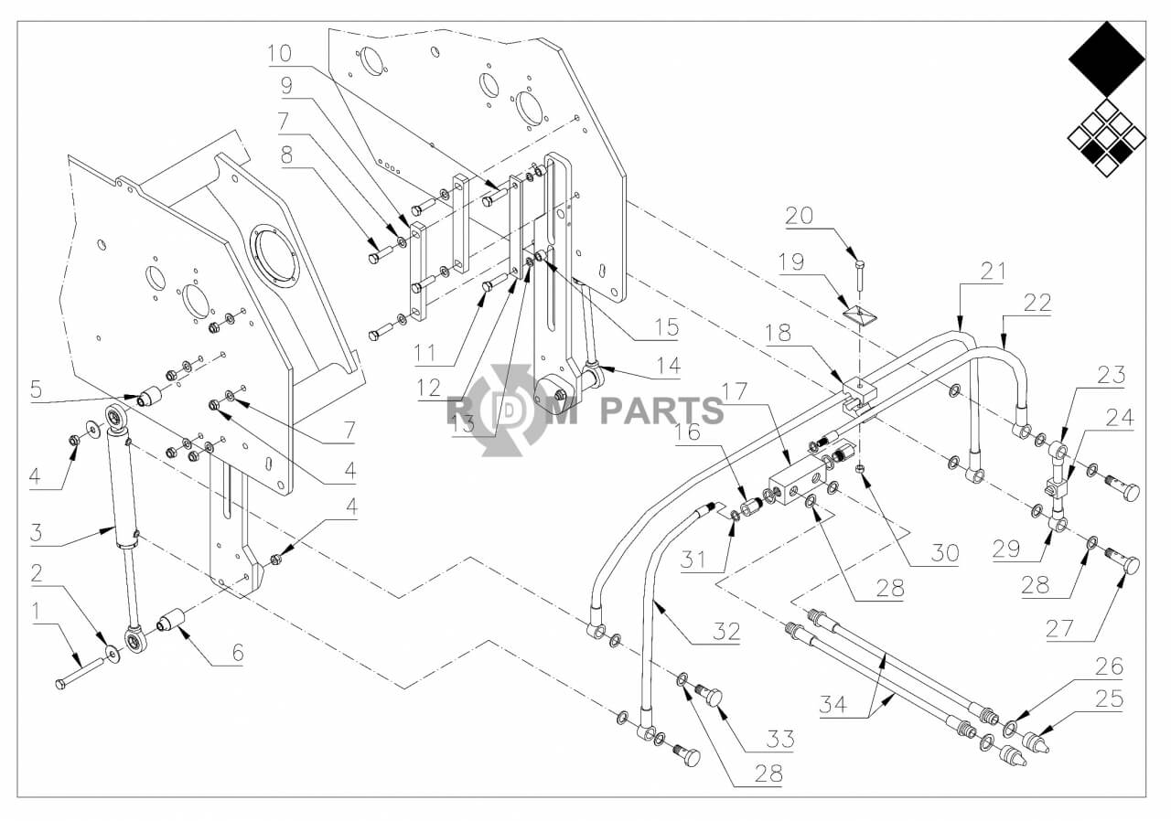 Replacement parts for VD7516 Hydraulische hoogte instelling