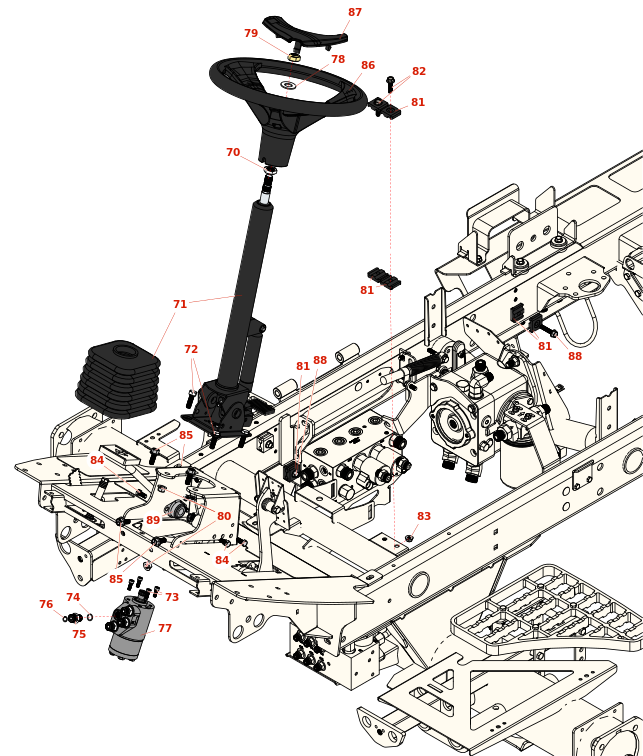 Toro Groundsmaster 4700-D Steering Column