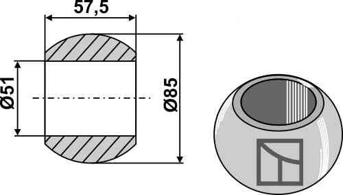 Ball for lower links hooks - Cat. IV