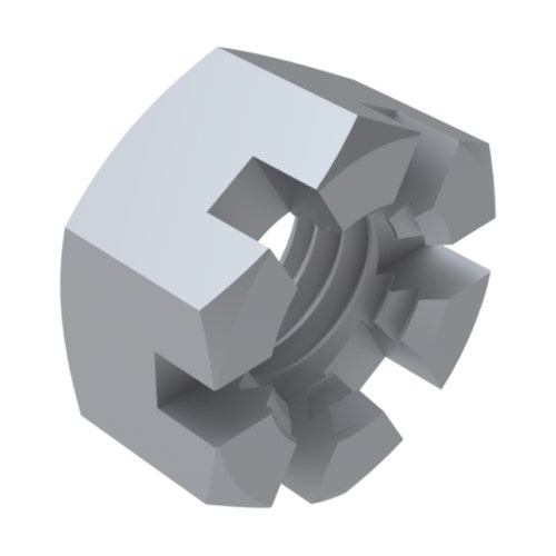 Nut - slotted hex hd