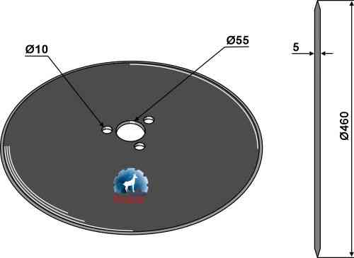 Kouterschijf Ø460x5 passend voor Kverneland KK056112