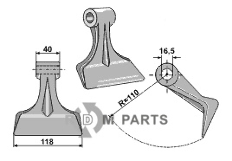 RDM Parts Pruning hammer fitting for Kuhn JX000049