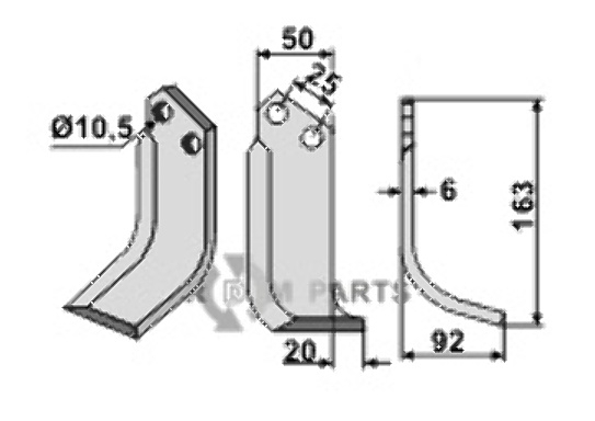 Blade, right model fitting for Bertolini S.315 HP14