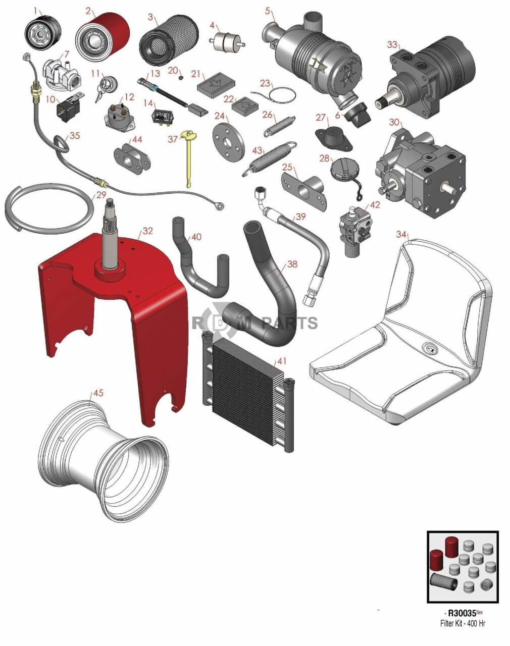 Replacement parts for Toro Sand Pro 3040 & 5040 Traction Parts