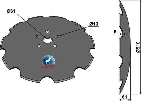 Notched disc - Ø510x6