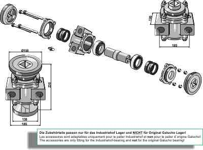 Bearing compl. - Galucho fitting for Galucho 150225390