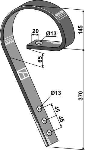 Brake tine fitting for Väderstad 201010 / 201787