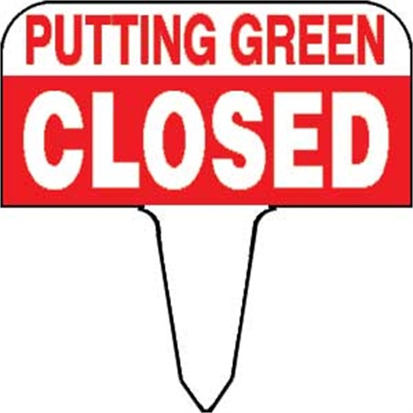 Sign - putting green closed