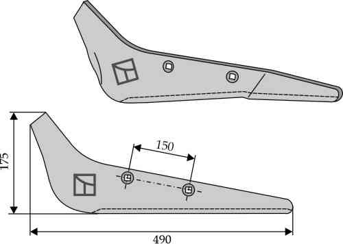 Beet lifter shares, right model fitting for Kleine S2-161-06-00-02r