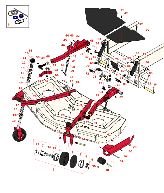 Toro Groundsmaster 4000 D Front Deck Lift Arms