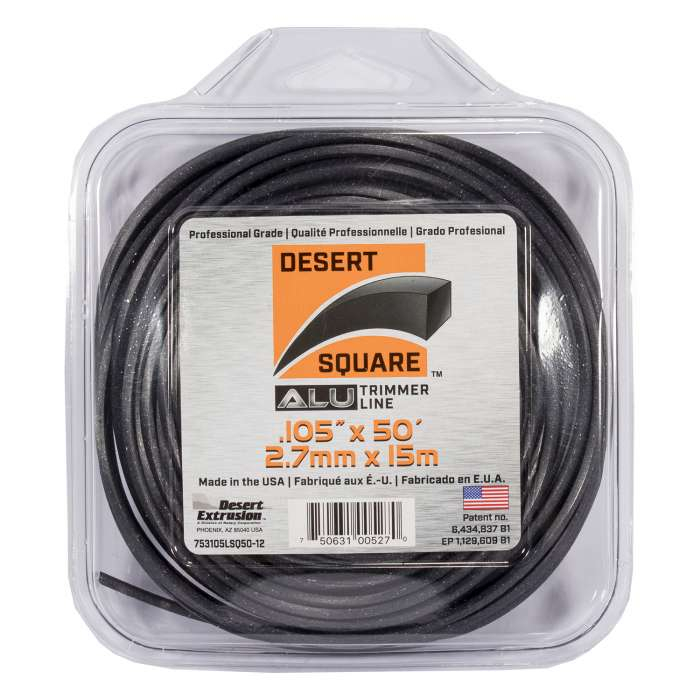 Trimmer line desert square alu large square black .105" / 2,7 mm 50' / 15 m