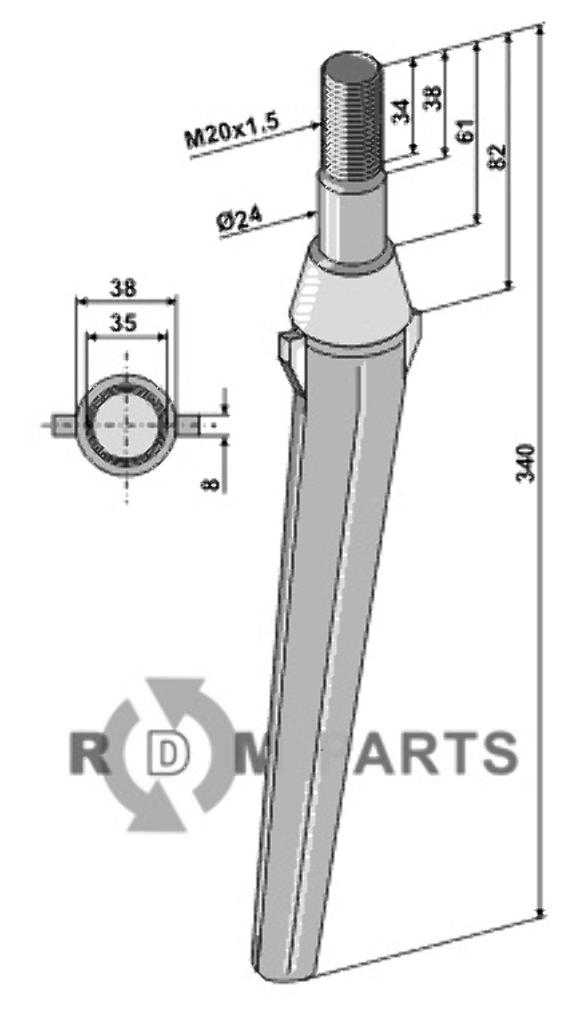 Tine for rotary harrows