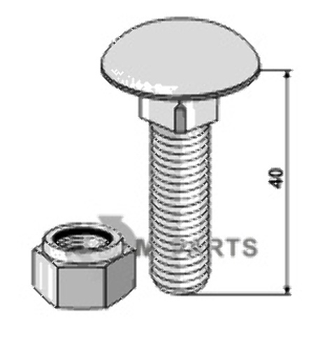 Saucer-head screws with self-locking nuts m12 x 1,75 x40- 8.8 51-1027