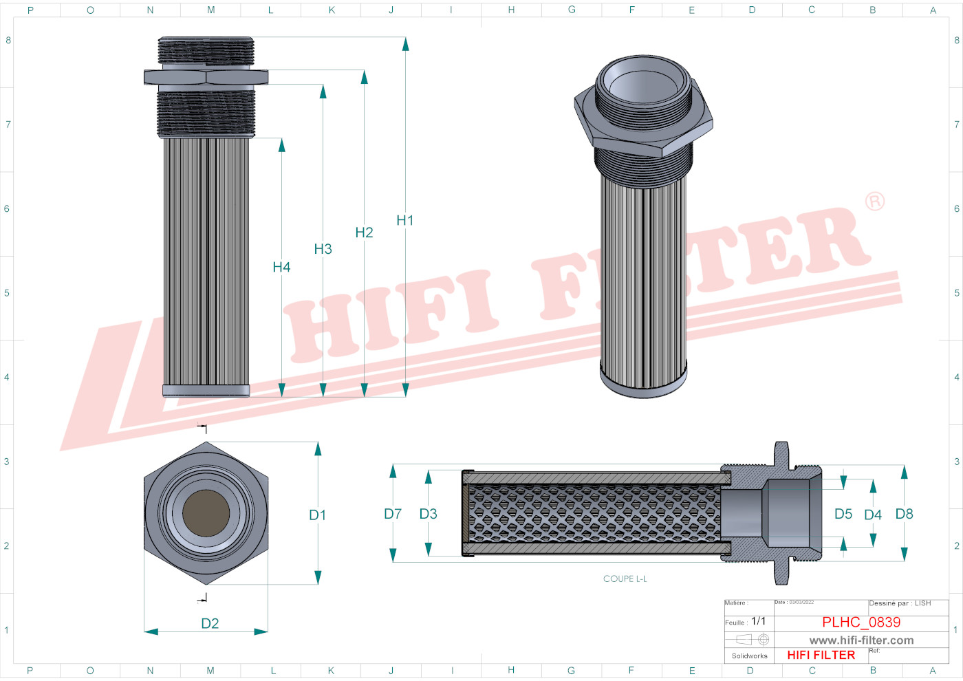 Hydraulic filter passend voor thwaites t 101240