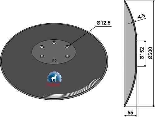 Plain disc - Ø500x4,8