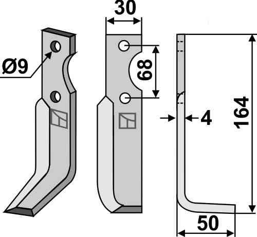 Fräsmesser, rechte Ausführung geeignet für Benassi RT45-401 - 6CM006