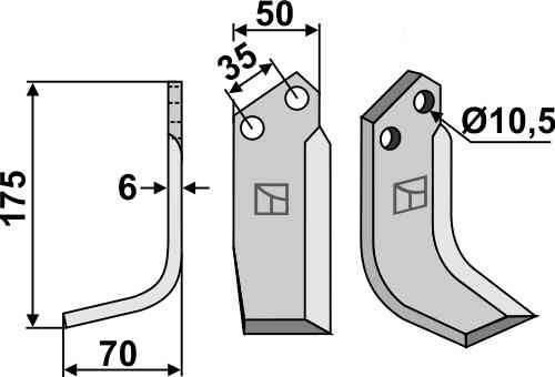 Blade, left model fitting for S.E.P. 140 - 206449