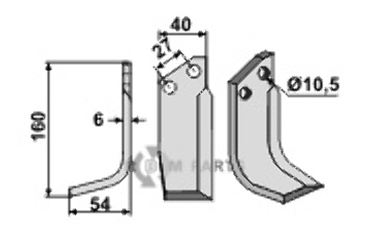 Blade, left model fitting for Valpadana VMC 8