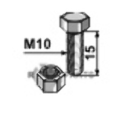 Schraube mit sicherungsmutter - m10x1,5 - 10.9 63-101610