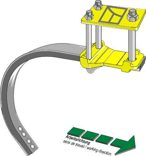 Cultivator springiness with rodgid support compl. with C-Tine