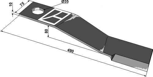 Mover-blade 490mm - right 63-con-12