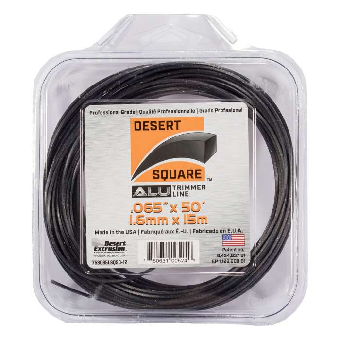 Trimmer line desert square alu large square black .065" / 1,6 mm 50' / 15 m