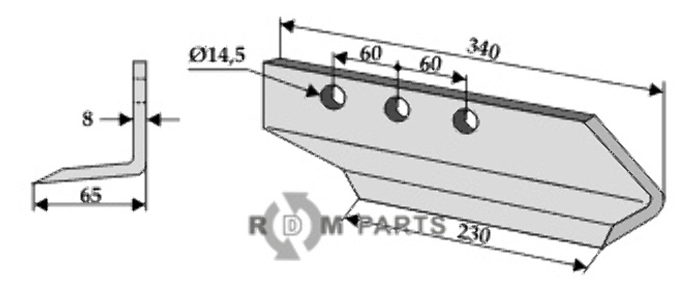 RDM Parts Messer für Grabenfräse - rechte Ausführung RDM Parts Messer für Grabenfräse - rechte Ausführung