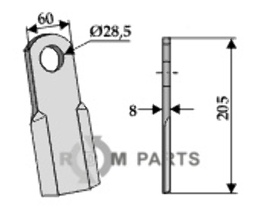 RDM Parts Lige klinge egnet til Berti CD6008F28