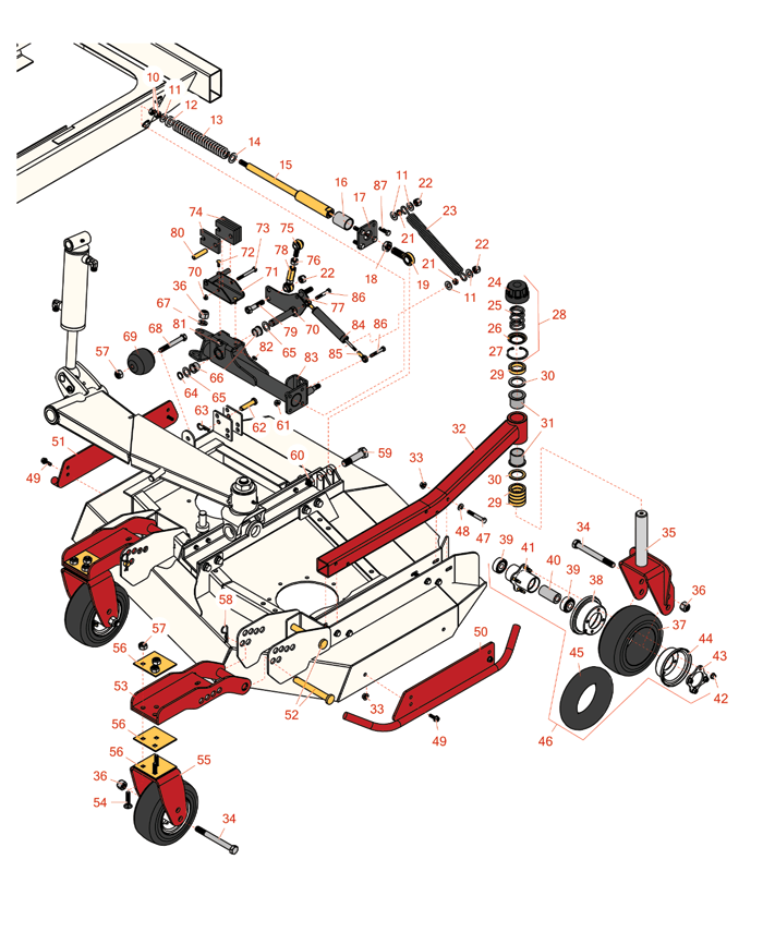 Linker hef arm en maaidek onderdelen passend voor uw Toro 4000-D & 4010-D