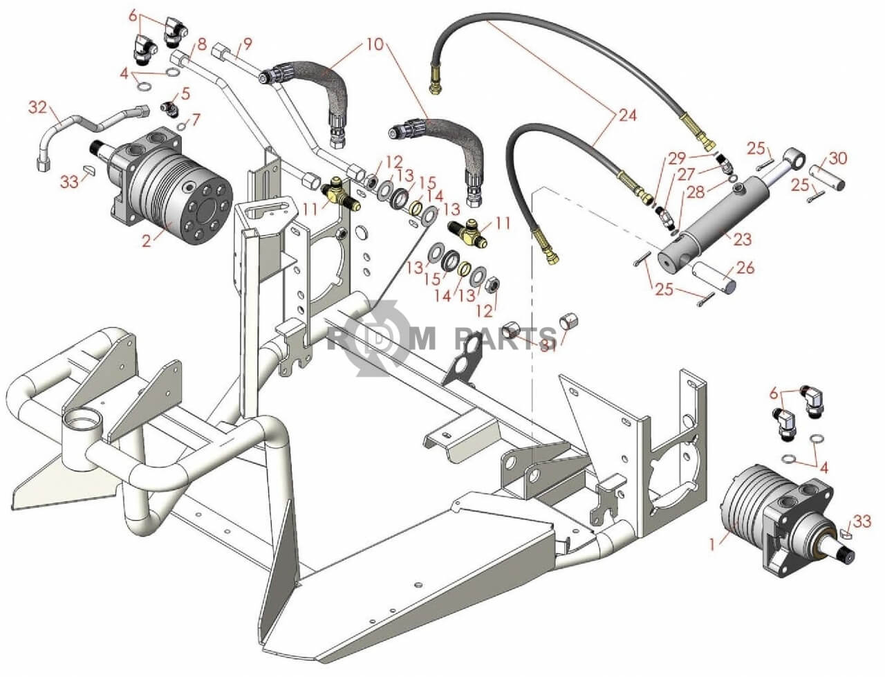 Replacement parts for Toro Sand Pro 2020 Hydraulic Systeem