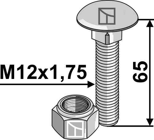 Saucer-head screw with self-locking nut