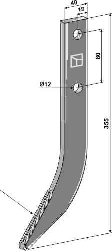 Row cutter hook fitting for Baselier FK090040